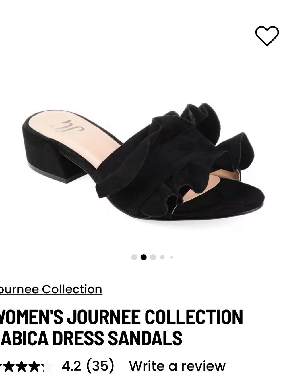 Journee Collection Black Ruffle Slide Mule